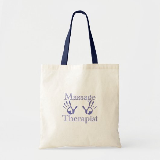 Tote Bag Thérapeute de massage : Imprimantes à main bleue (Devant)