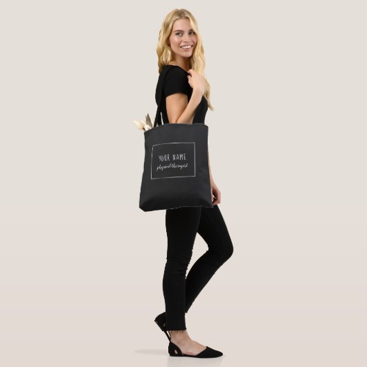 Tote Bag Thérapeute physique DPT Simple Silver Border Perso (Sur le modèle)