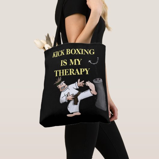 Tote Bag thérapie de BOXE KICK design (De près)