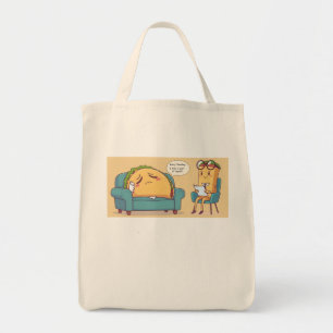 Tote Bag Thérapie Mardi Taco - Drôle Drôle Cartoon Food Art