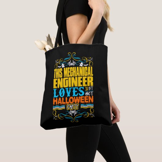 Tote Bag This Mechanical Engineer Loves 31st Oct Halloween (De près)