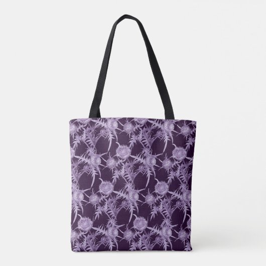 Tote Bag THISTTLE violet motif (Dos)