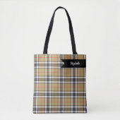 Tote Bag Thomson Camel Tartan Plaid Family Mode Motif (Devant)
