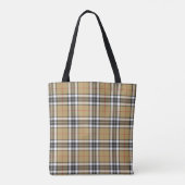 Tote Bag Thomson Camel Tartan Plaid Family Mode Motif (Dos)