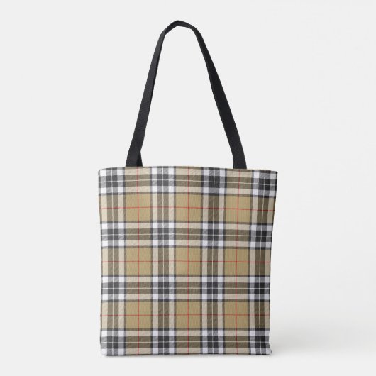 Tote Bag Thomson Camel Tartan Plaid Family Mode Motif (Dos)