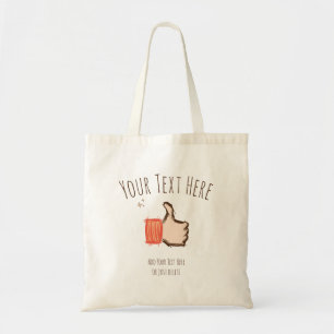 Tote Bag Thumbs Up Emoji, Hand drawn. Customizable Template