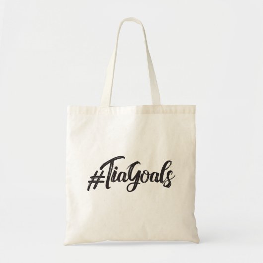 Tote Bag #TiaGoals, Grunge script moderne (Devant)