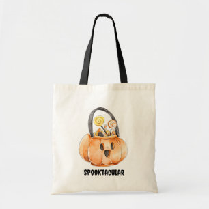 Tote Bag Tic blanc ou traitement de l'aquarelle Halloween