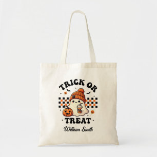 Tote Bag Tic ou traitement personnalisé Ghost Halloween