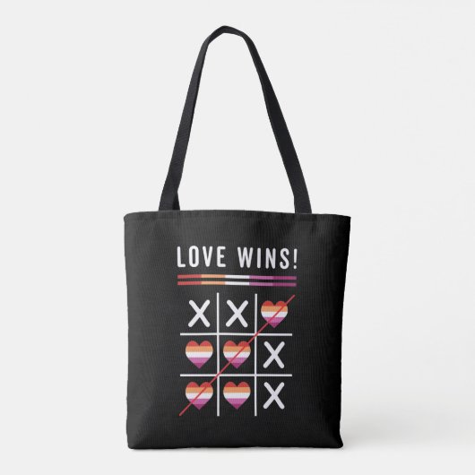 Tote Bag Tic Tac Toe Loe Remporte La Fierté Lesbienne LGBTQ (Dos)