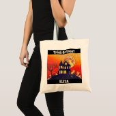 Tote Bag Ticket Halloween personnalisé ou traitement Maison (Devant (produit))