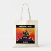Tote Bag Ticket Halloween personnalisé ou traitement Maison (Dos)