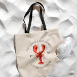 Tote Bag Tide rouge| Bake/ébullition au homard<br><div class="desc">Des sacs fourre-tout personnalisés à thème au homard sont proposés pour votre prochaine soirée de biscuits de homard ou de fruits de mer.  Il présente une illustration d'un homard en aquarelle. Vous trouverez autour de ce site des points pour vos informations uniques sur les événements.</div>