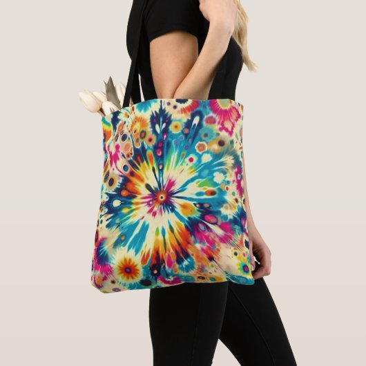 Tote Bag Tie Dye Pop Art (De près)