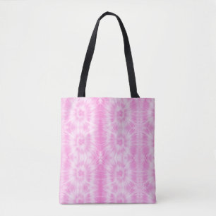 Tote Bag Tiedye rose spirale hippie teint