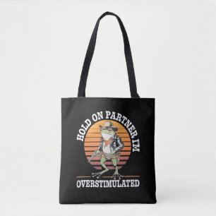 Tote Bag Tiens bon partenaire je suis un cowboy grenouille 