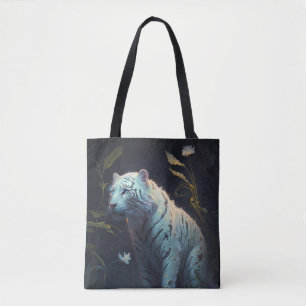 Tote Bag Tiger Animal Portrait Peinture Faune À L'Extérieur