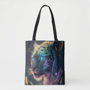 Tote Bag Tiger Animal Portrait Peinture Faune À L'Extérieur