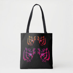 Tote Bag Tiger face noir