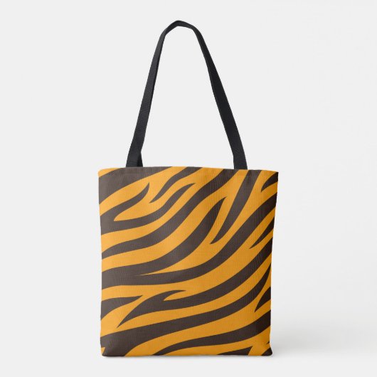 Tote Bag Tiger Gravure noire Orange motif en peau d'animal (Dos)