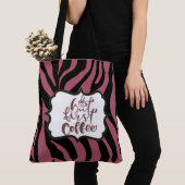 Tote Bag Tiger Imprimer Rouge Maroon Fourre-tout Coffee Lov (De près)