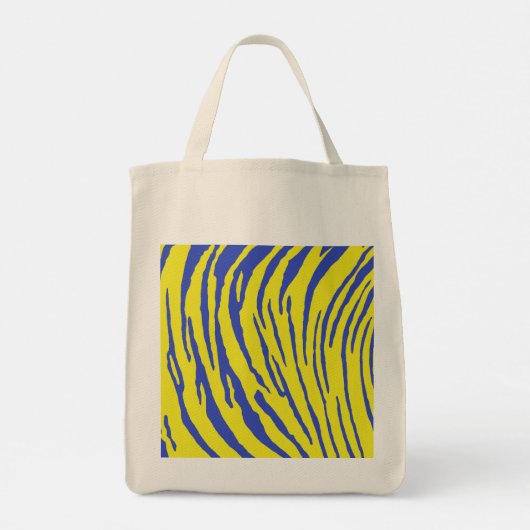 Tote Bag Tiger rayures bleu jaune (Dos)