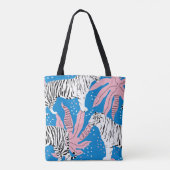 Tote Bag Tiger seamless pattern,wild animal background,tren (Dos)
