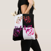 Tote Bag Tiger Visage noir et blanc (De près)