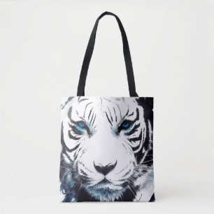 Tote Bag Tiger Wild Nature Free Spirit Art Brush Peinture