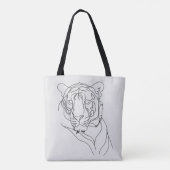Tote Bag Tiger's Head Line Art (Dos)