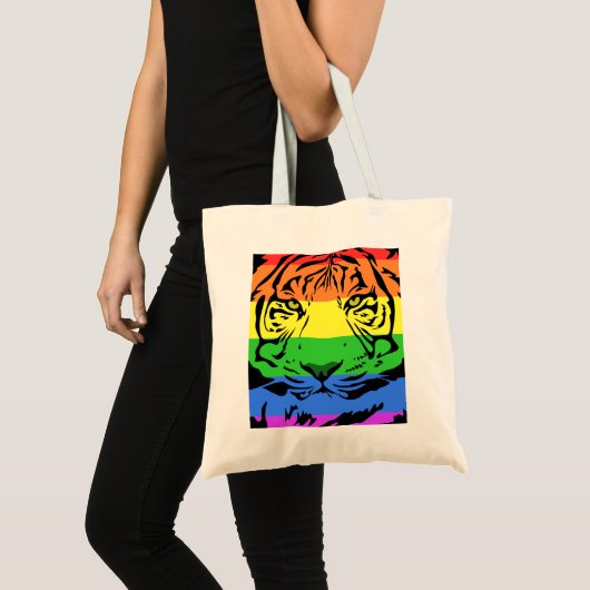 Tote Bag Tigre arc-en-ciel (Devant (produit))