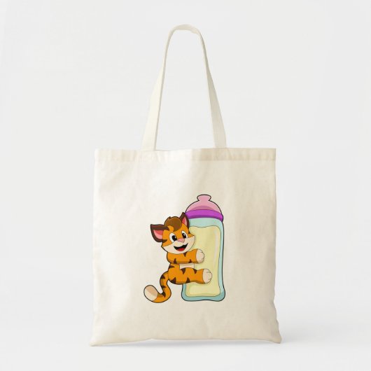 Tote Bag Tigre avec Bébé bouteille de lait (Devant)