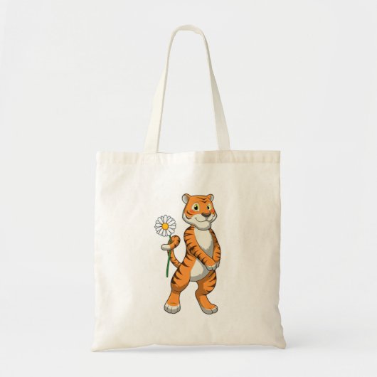 Tote Bag Tigre avec Daisy Flower (Devant)