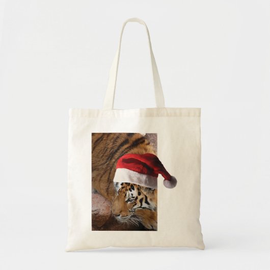 Tote Bag Tigre de Noël (Devant)