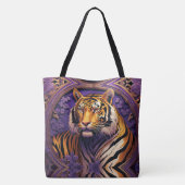 Tote Bag Tigre en violet (Dos)