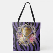Tote Bag Tigre pourpre prune Imprimer Fourre-tout (Devant)