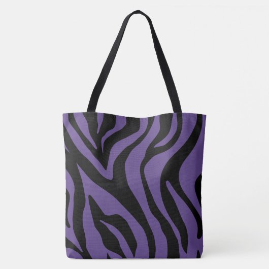 Tote Bag Tigre pourpre prune Imprimer Fourre-tout (Dos)