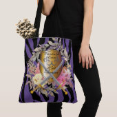 Tote Bag Tigre pourpre prune Imprimer Fourre-tout (De près)
