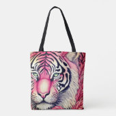 Tote Bag Tigre rose, visage de tigre (Dos)