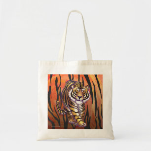 Tote Bag Tigre sauvage moi Imprimé orange chaud et noir