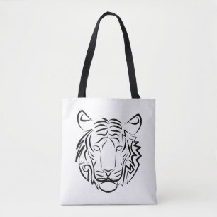 Tote Bag Tigre tribal noir et blanc