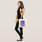 Tote Bag Tiki Toby - Bleu (Devant (modèle))