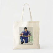 Tote Bag Tiler au travail (Devant)