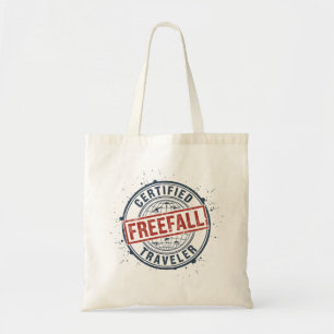 Tote Bag Timbre Grunge Voyageur en Chute Libre Certifié Vin