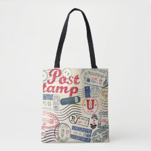 Tote Bag Timbres de poste rétro, collection vintage.