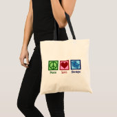 Tote Bag Timbres Peace Love (Devant (produit))