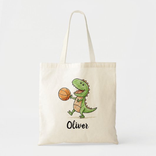 Tote Bag Tiny Trex Jouant au Basket (Devant)