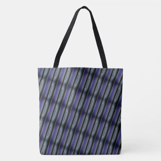 Tote Bag tirage abstrait MODERNE en bleu-gris-noir (Devant)