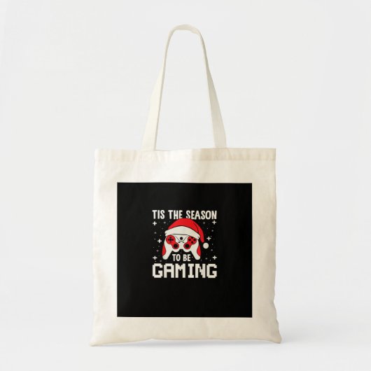 Tote Bag Tis The Season To Gaming Christmas Gamer Heartbeat (Devant)