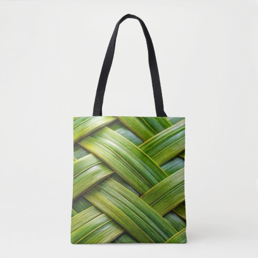 Tote Bag Tissage de bambou frais vert (Devant)